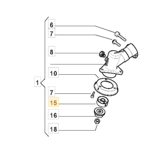 Ghiera Superiore Per Testina Decespugliatore Alpina/Stiga Mod. B28-B33-B44-BJ326-BJ336-BJ346 ECC… - immagine 3