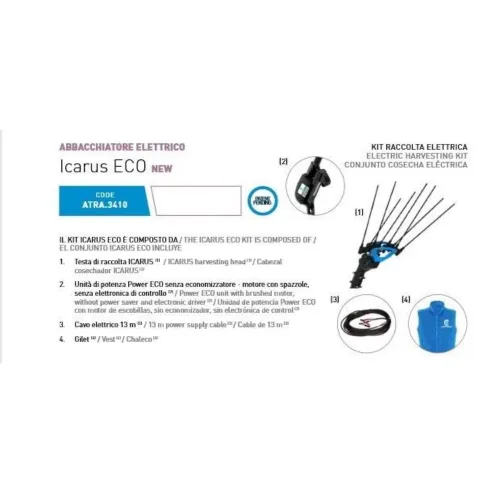 Abbacchiatore Elettrico a Batteria ICARUS ECO Campagnola+Asta Tel.150-220cm+OMAGGI - immagine 4