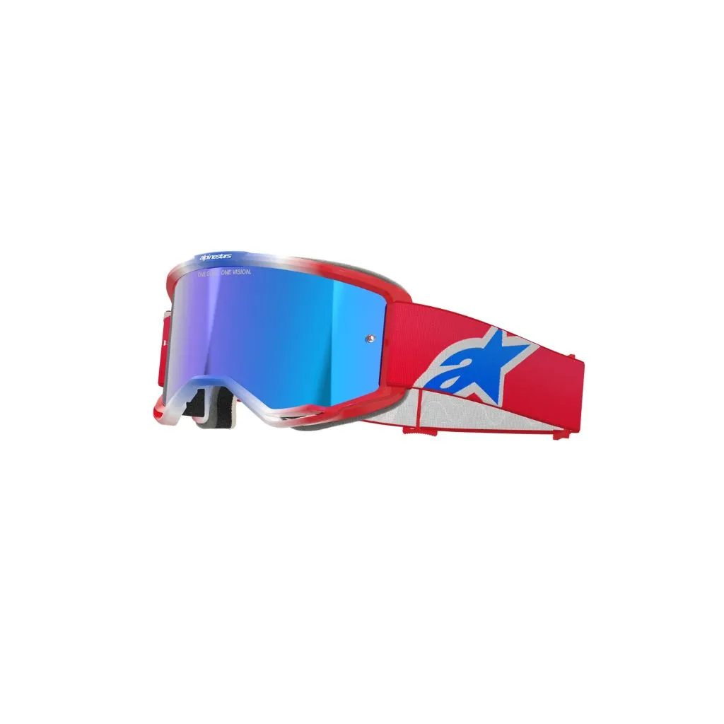 ALPINESTARS – VISION 5 CORP GOGGLE RED WHITE BLUE MIRROR