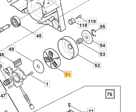 Frizione ORIGINALE Alpina Per Motosega P360-P361-P365-P371-P382S-P390-Ecc… - immagine 2