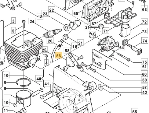 Leva Aggancio Freno ORIGINALE Alpina Per Motosega P450-P451-P460-P500-P501-P510 Ecc… - immagine 2