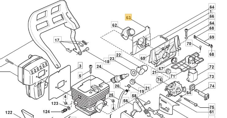 Flangia Collettore Aspirazione ORIGINALE Alpina Motosega P450-P451-P460-P500-P501-P510 Ecc… - immagine 2