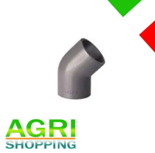 Gomito a 45° D.90 a Incollaggio in PVC