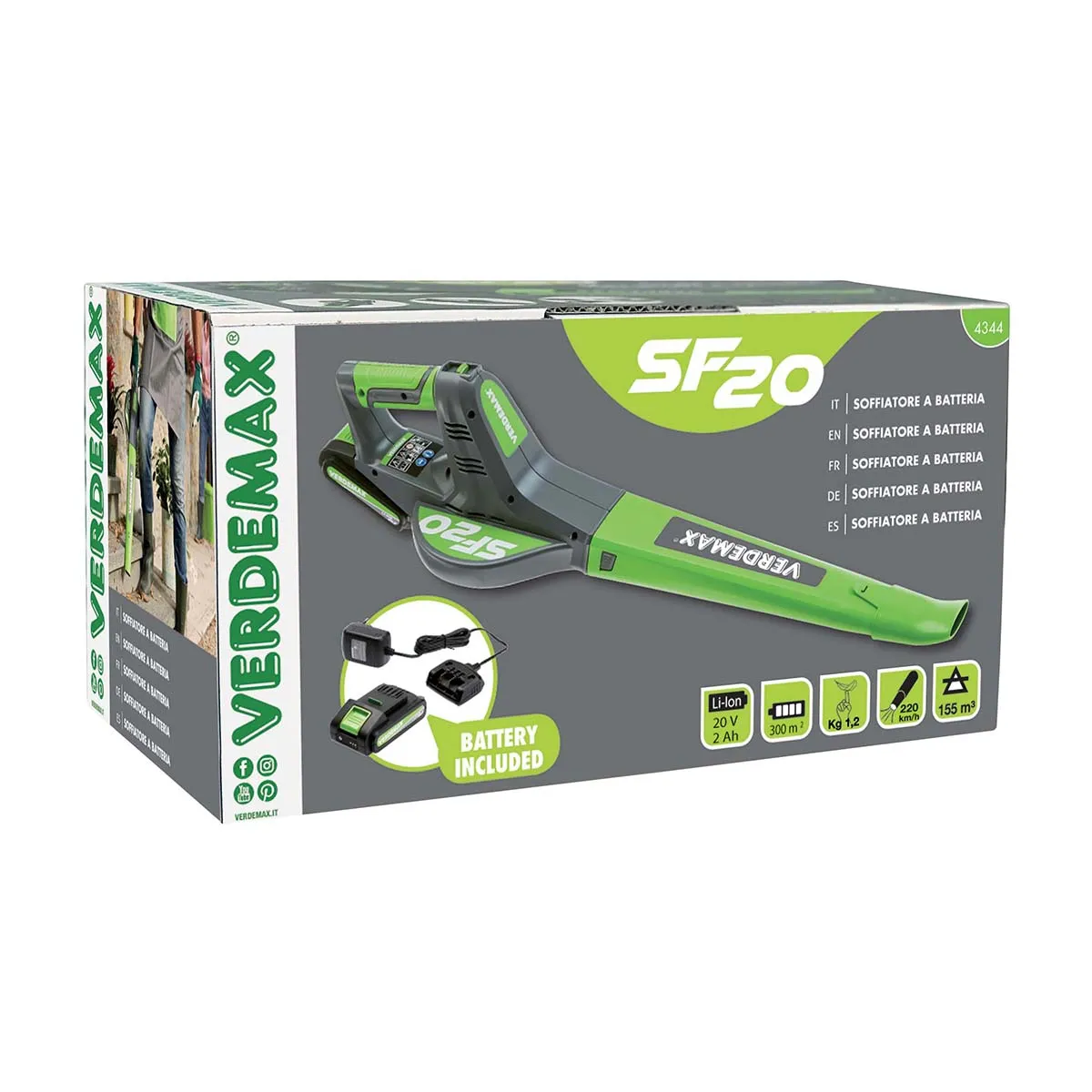 Soffiatore VERDEMAX a batteria SF20 - immagine 3