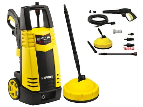 Idropulitrice Acqua Fredda LAVOR 120 bar Potenza 1700W Tubo 4mt ARMY 120 con Patio