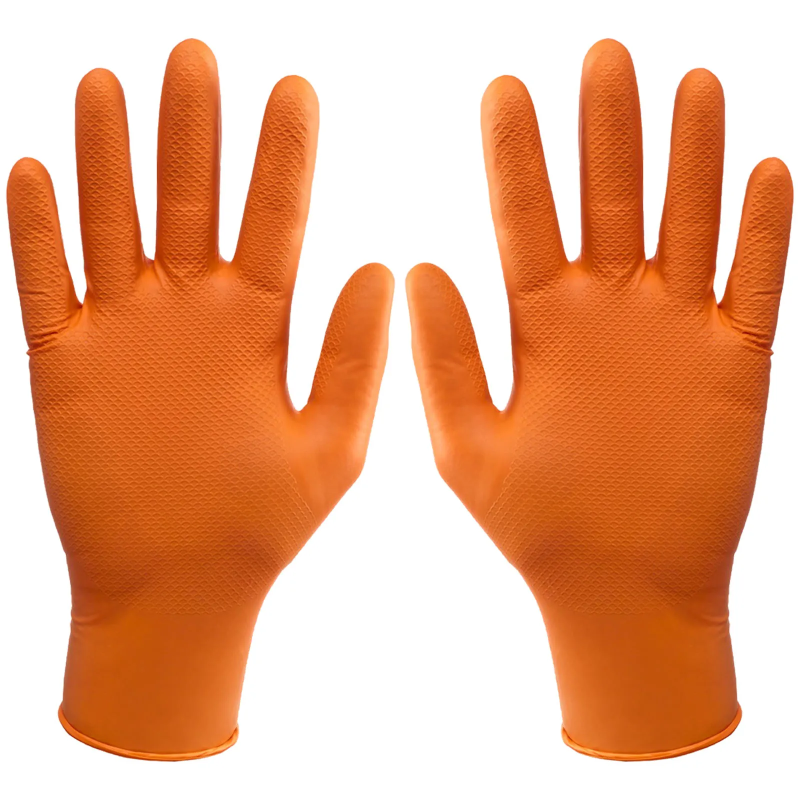 Guanti Antiscivolo Monouso in Nitrile NERI Squama di Pesce AQL 1.5 DPI Cat. III Alimentare Meccanica GARAGE MONKEY - immagine 2