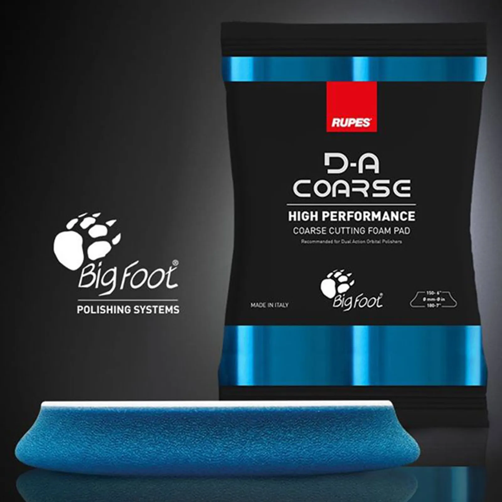 Tampone Velcrato Lucidatura Carrozzeria RUPES Vari Diametri D-A COARSE BLU 9.DA Series H (Hard) - immagine 9