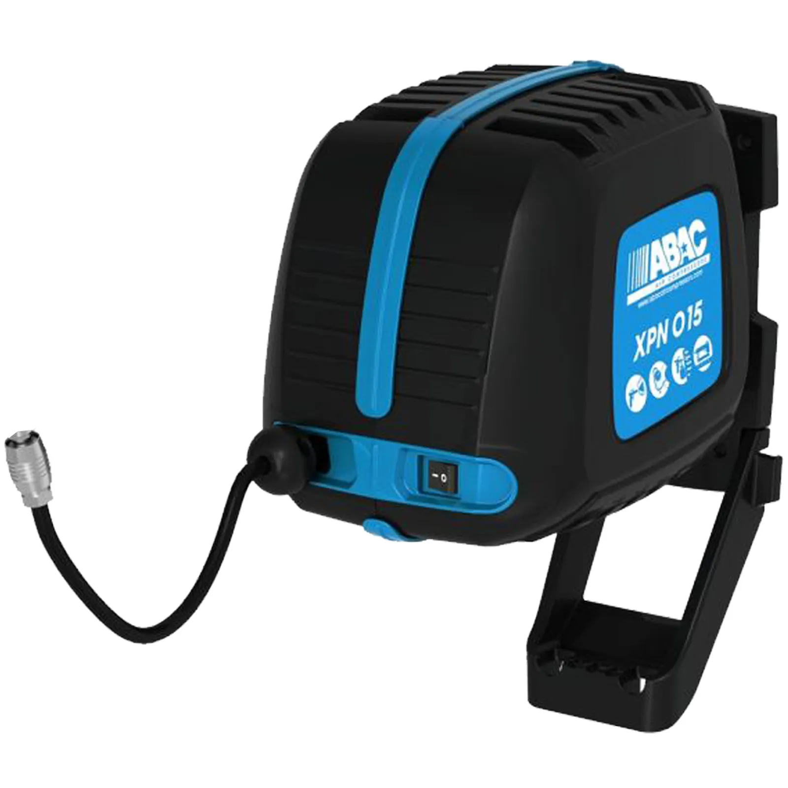 Compressore Aria a Muro Silenziato ABAC con Avvolgitubo da 10 metri Monofase 8 BAR Portata 160 litri/minuto modello XPN O15