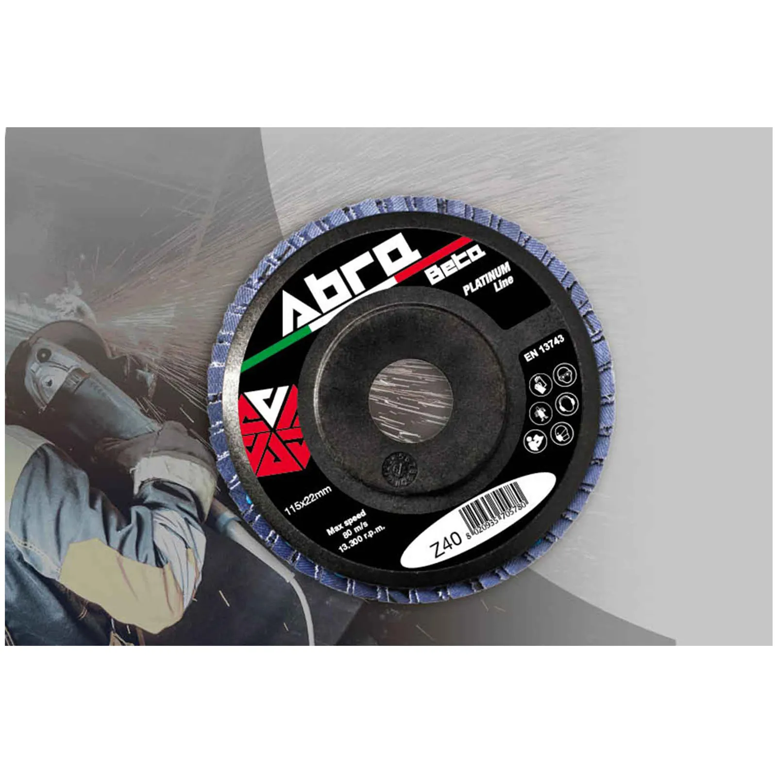 Dischi Abrasivi 115 mm ABRA BETA per Smerigliatrice Ferro Acciaio Inox Legno PLATINUM LINE - immagine 4