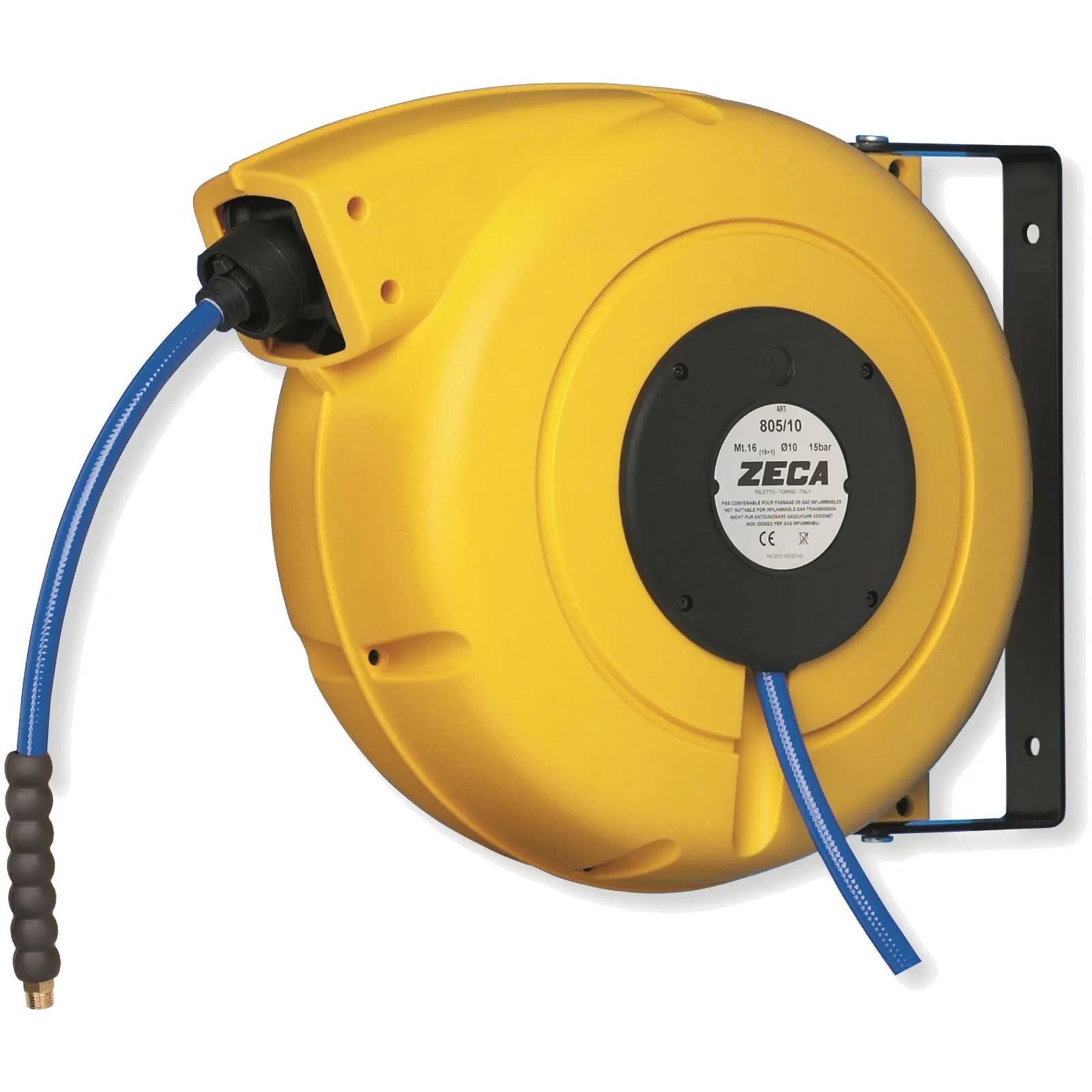 Avvolgitubo a Muro per Aria e Acqua ZECA con Tubo da 10 Metri Avvolgitore Automatico Professionale serie 805