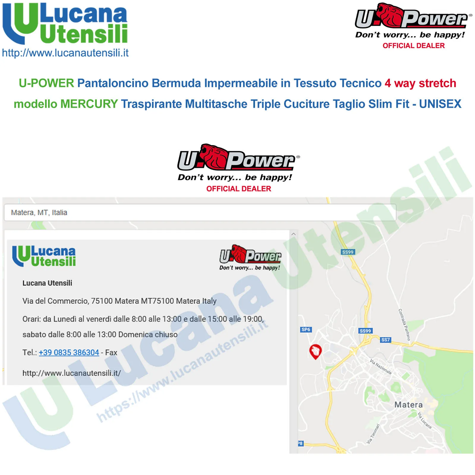 Bermuda Shorts Cargo Multitasche da Lavoro U-POWER Pantalone Corto da Uomo Donna Pantaloncino MERCURY - immagine 9