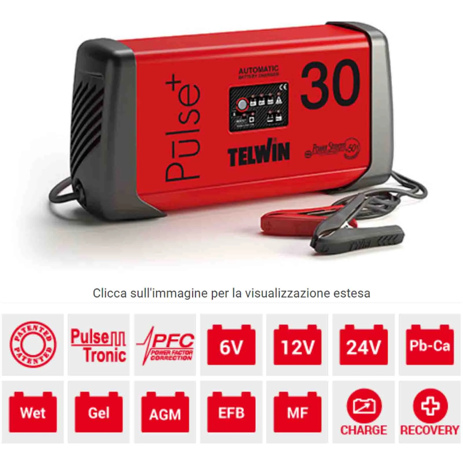 Mantenitore di Carica Batterie 12 24V TELWIN per Auto Moto Camion Professionale TELWIN PULSE 30 - immagine 2