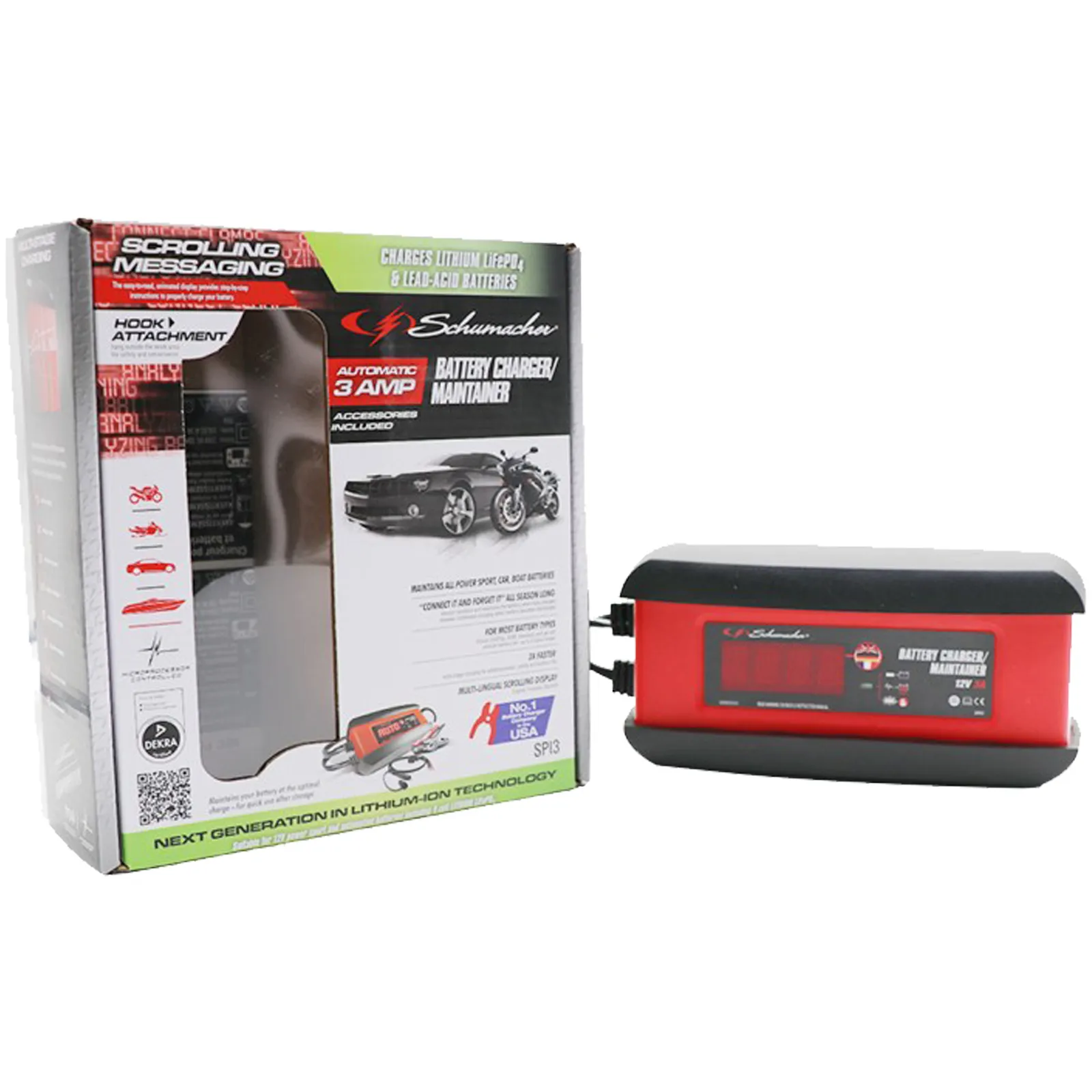 Caricabatterie Mantenitore di Carica SCHUMACHER Tester Ripristino per Batterie Auto Moto 12V modello SPI 3 - immagine 3