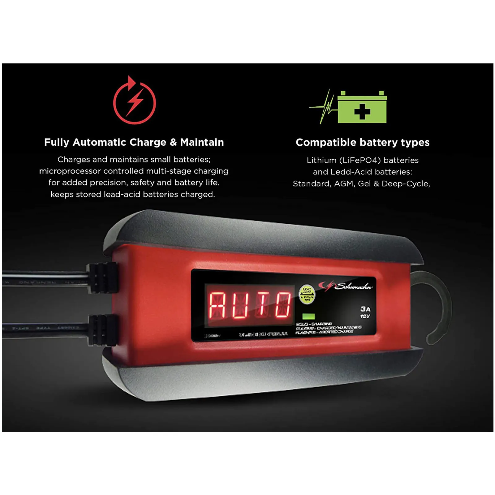 Caricabatterie Mantenitore di Carica SCHUMACHER Tester Ripristino per Batterie Auto Moto 12V modello SPI 3 - immagine 7