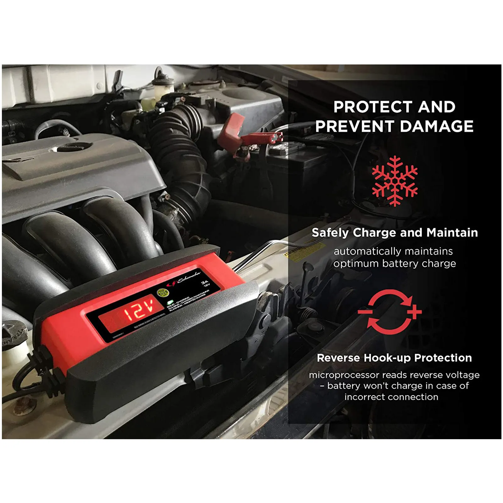 Caricabatterie Mantenitore di Carica SCHUMACHER Tester Ripristino per Batterie Auto Moto 12V modello SPI 3 - immagine 8