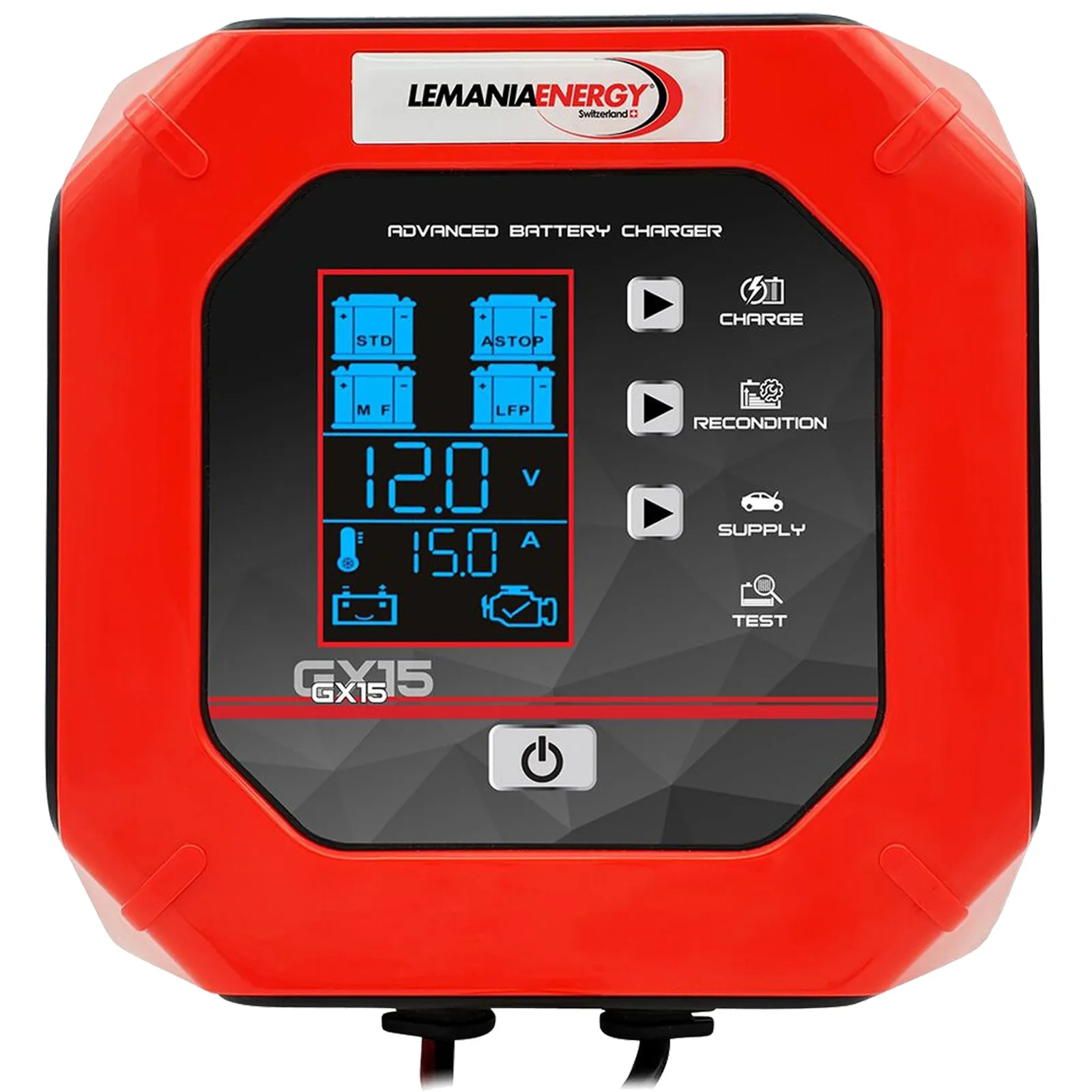 Caricabatterie Auto Moto Test 12V Mantenitore LEMANIA ENERGY Professionale GX15