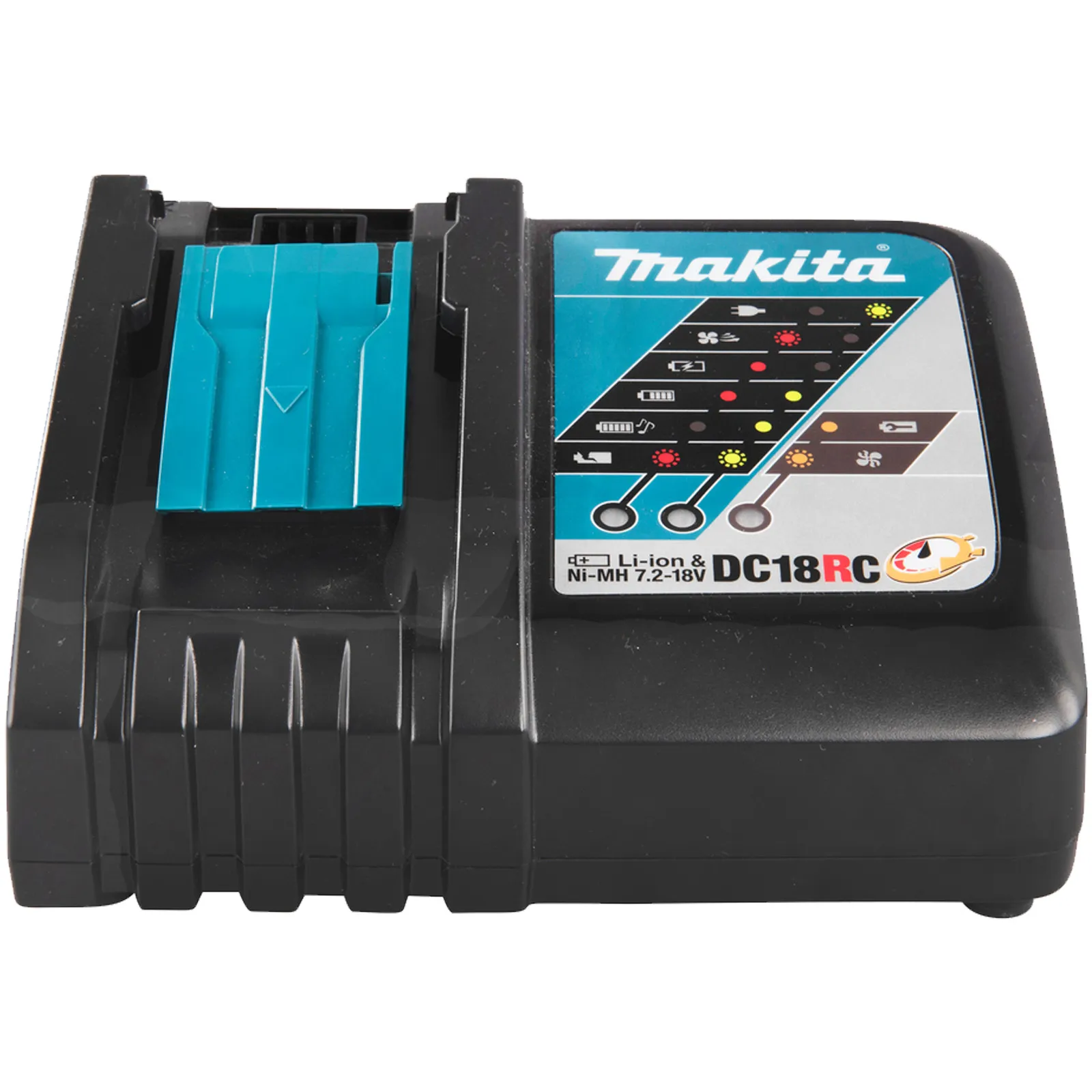 Caricabatterie Rapido per Batterie MAKITA agli Ioni di Litio Li-ion LXT® da 14,4V e 18V modello DC18RC codice 195584-2 - immagine 2