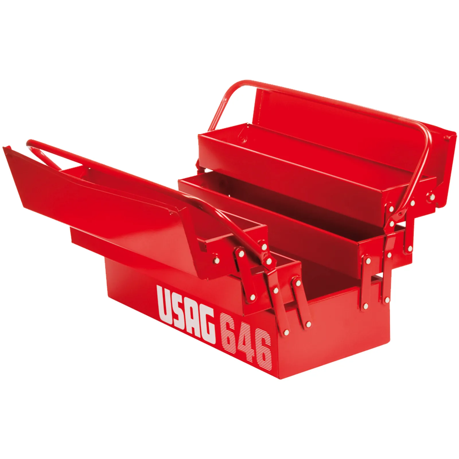 Cassetta Porta Utensili Attrezzi USAG 5 Scomparti Estensibile VUOTA Valigetta in Lamiera serie 646/5