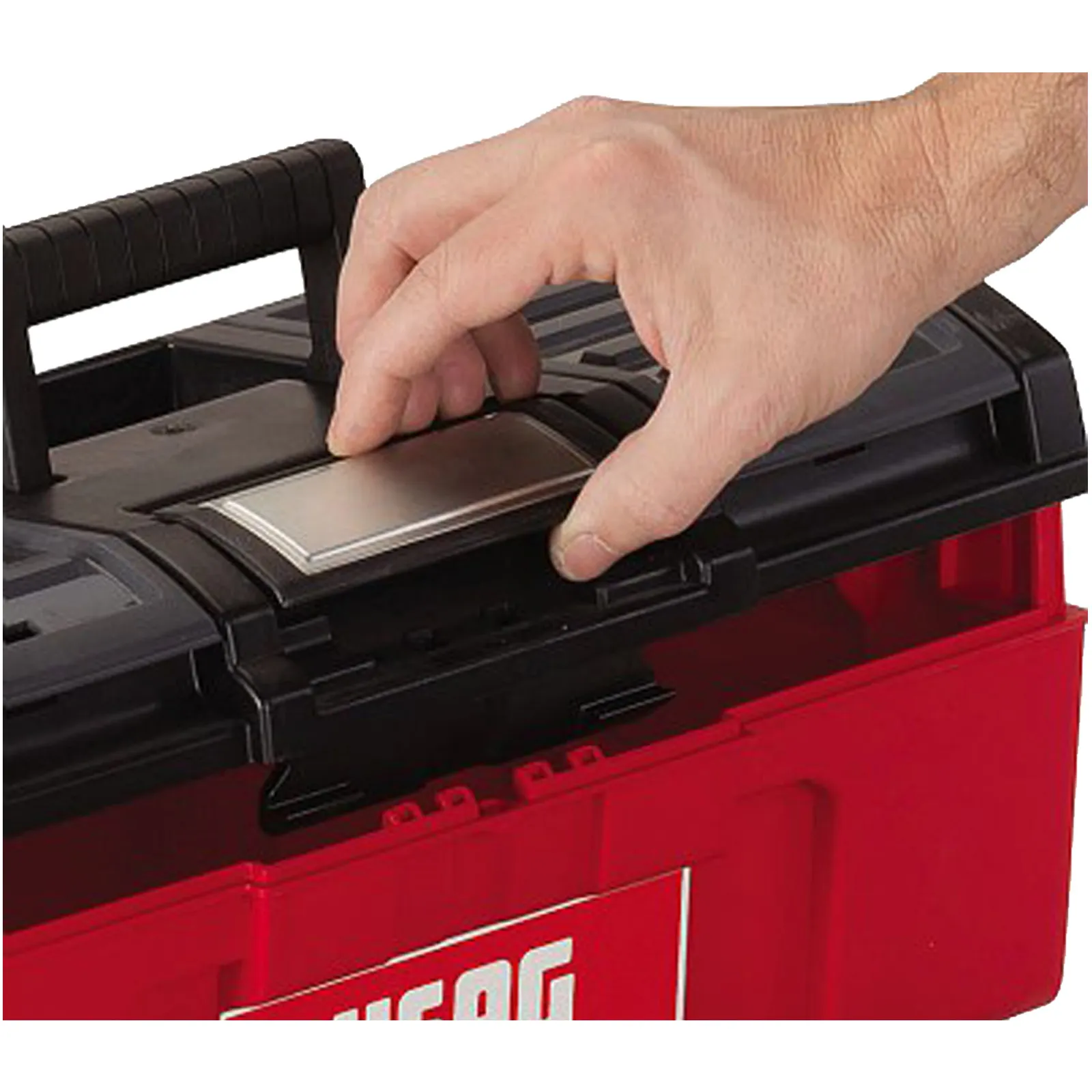 Cassetta Porta Utensili Attrezzi e Minuteria USAG Valigetta in Plastica con Vassoio e Maniglia a Scomparsa 641 - immagine 4