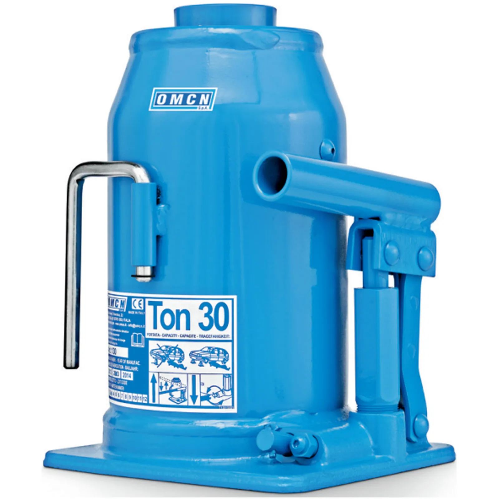 Cric Idraulico a Bottiglia 30 Ton OMCN Sollevatore Martinetto Professionale 30000 Kg Crick Articolo 130