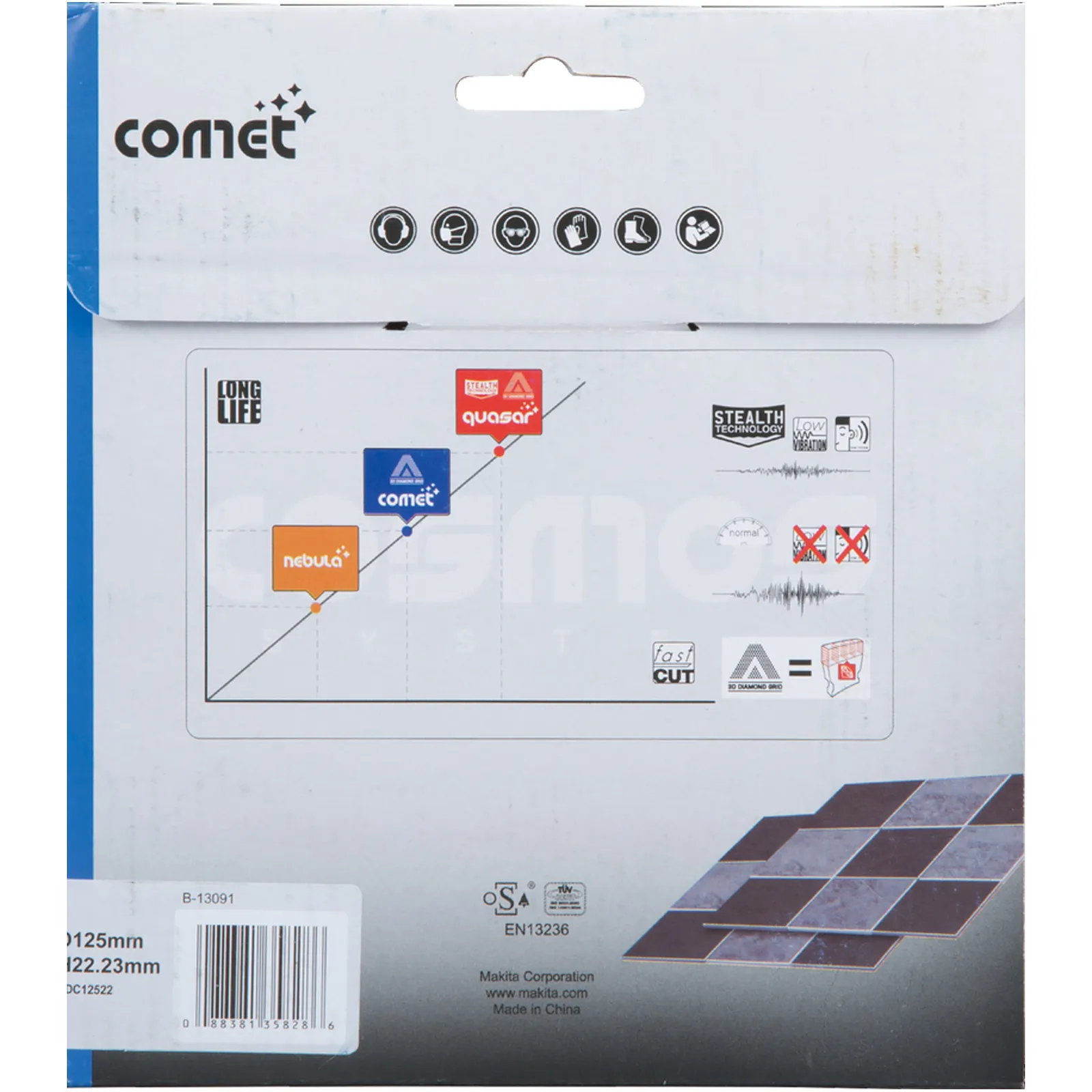 Disco Diamantato Ø115-350mm COMET CORONA CONTINUA MAKITA Taglio a Secco Umido per Ceramica Porcellana Piastrelle Marmo - immagine 4