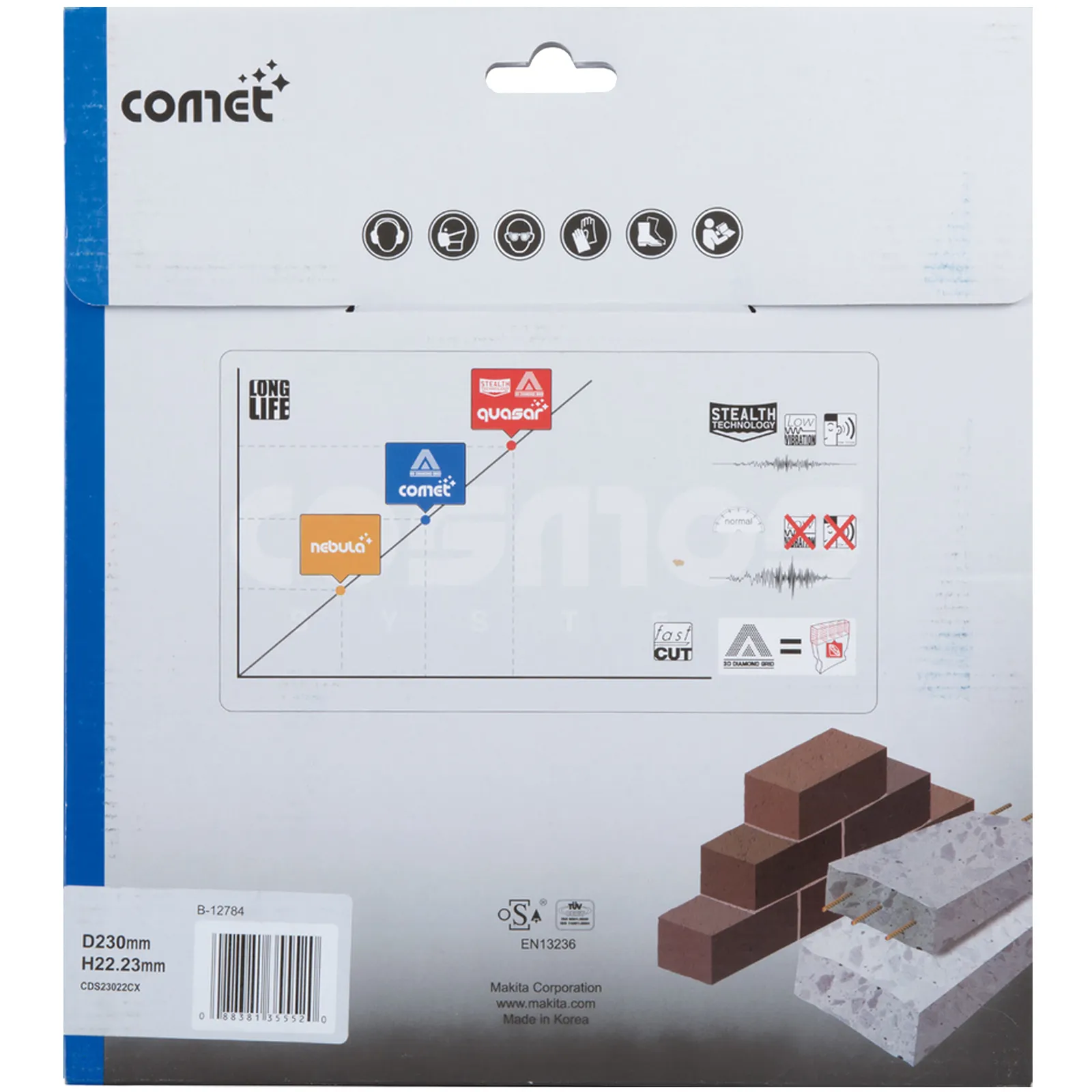 Disco Diamantato Ø115-400mm COMET RAPIDO MAKITA Taglio a Secco Umido per Calcestruzzo Mattone Clinker Argilla - immagine 4