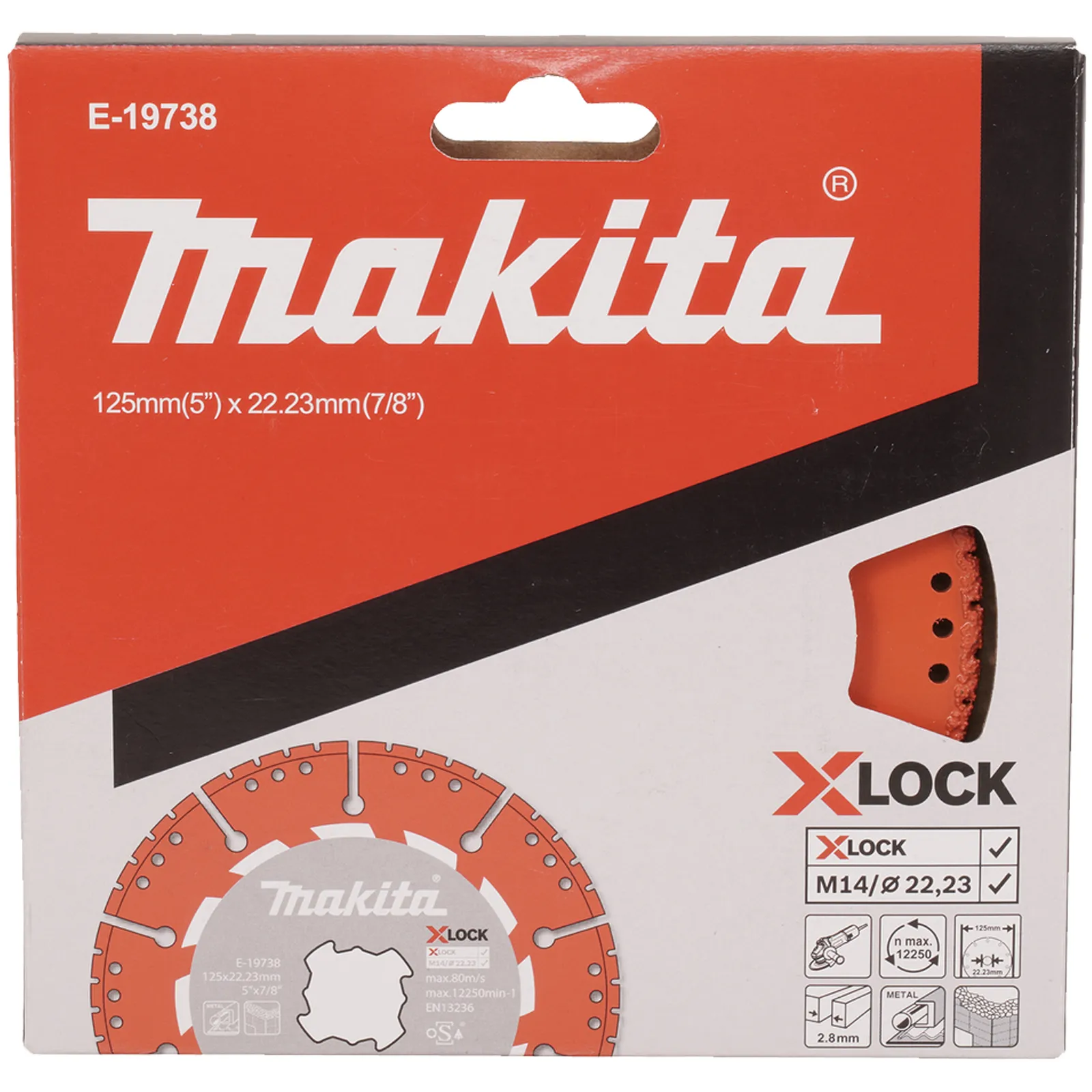 Disco Diamantato Ø125mm a Settori MAKITA X-LOCK “Rescue” per Smerigliatrice Taglio Metallo Muratura Granito Vetro - immagine 3