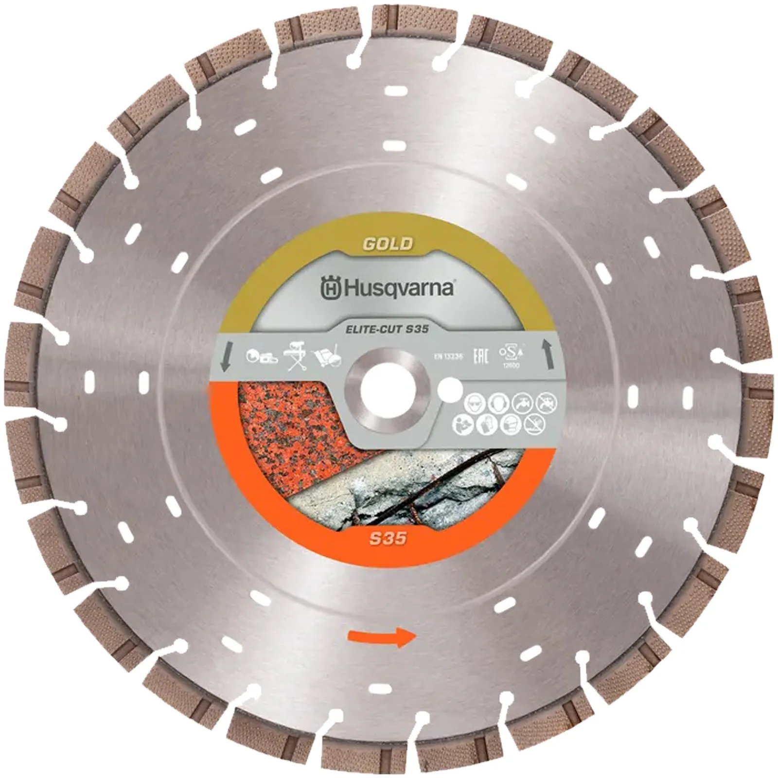 Disco Diamantato 300 350 400mm HUSQVARNA Granito Marmo Pietra S35 ELITE-CUT Gold