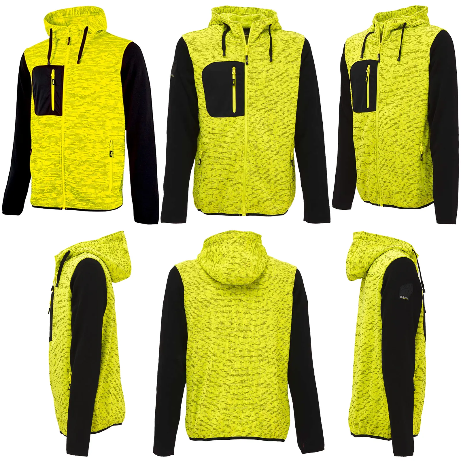 Felpa con Cappuccio INVERNALE da Lavoro U-POWER Pile Multitasche per Uomo Donna RAINBOW - immagine 4