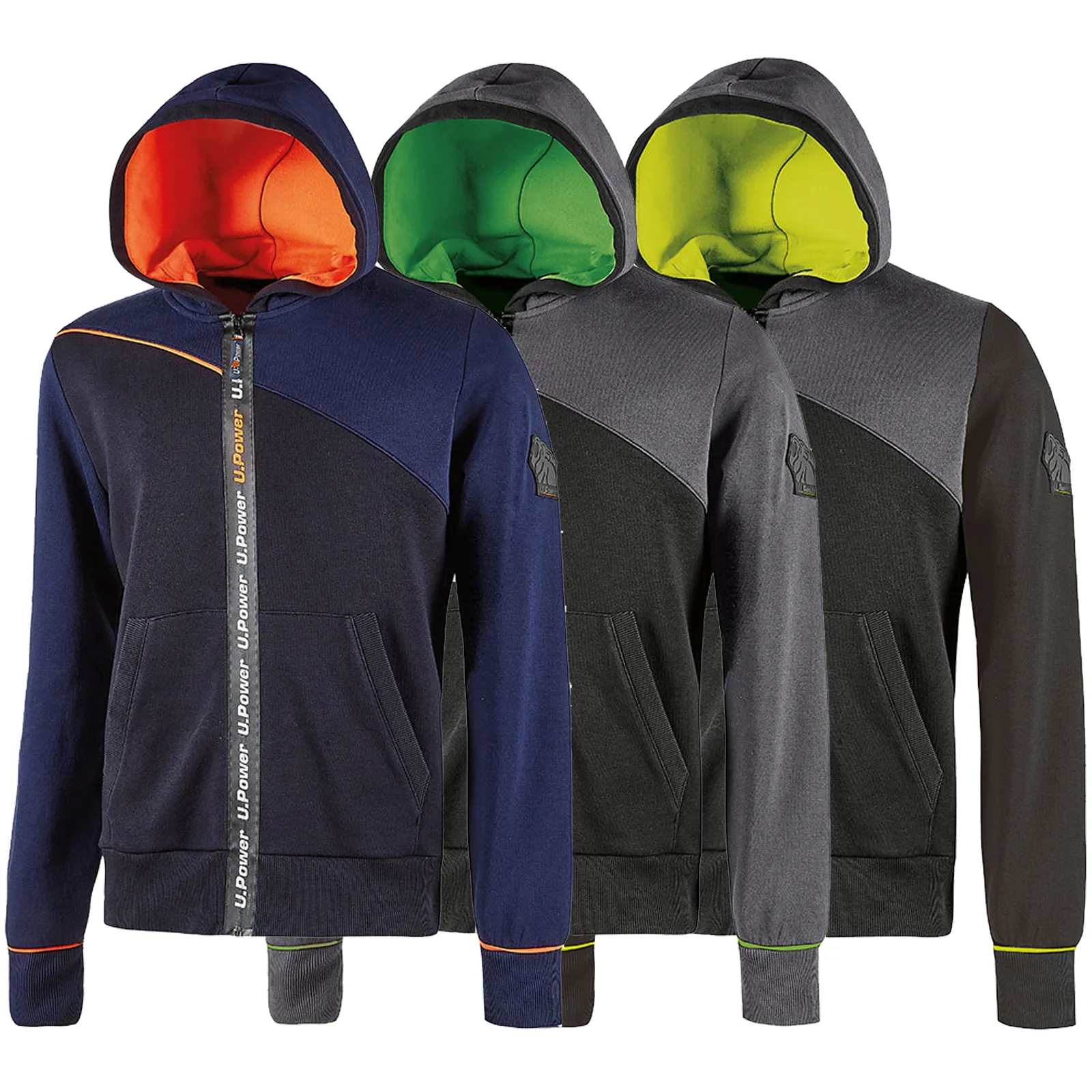 Felpa in Cotone con Cappuccio da Lavoro U-POWER Pile Multitasche da Uomo Donna JUPITER