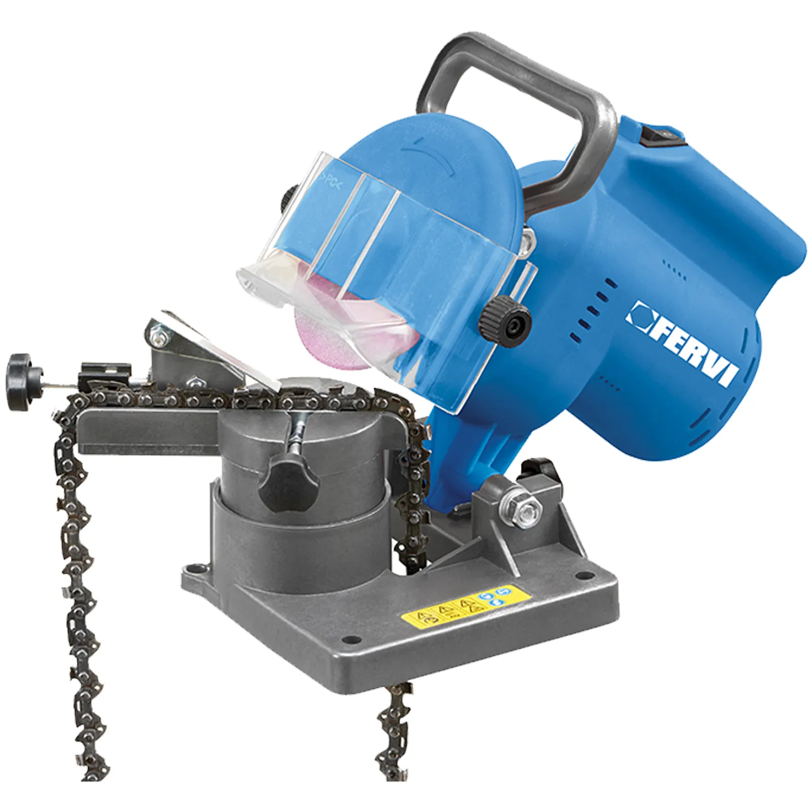 Affila Catene per Motosega Elettrico FERVI Affilatrice Affilacatene Professionale con Protezione Mola 0502
