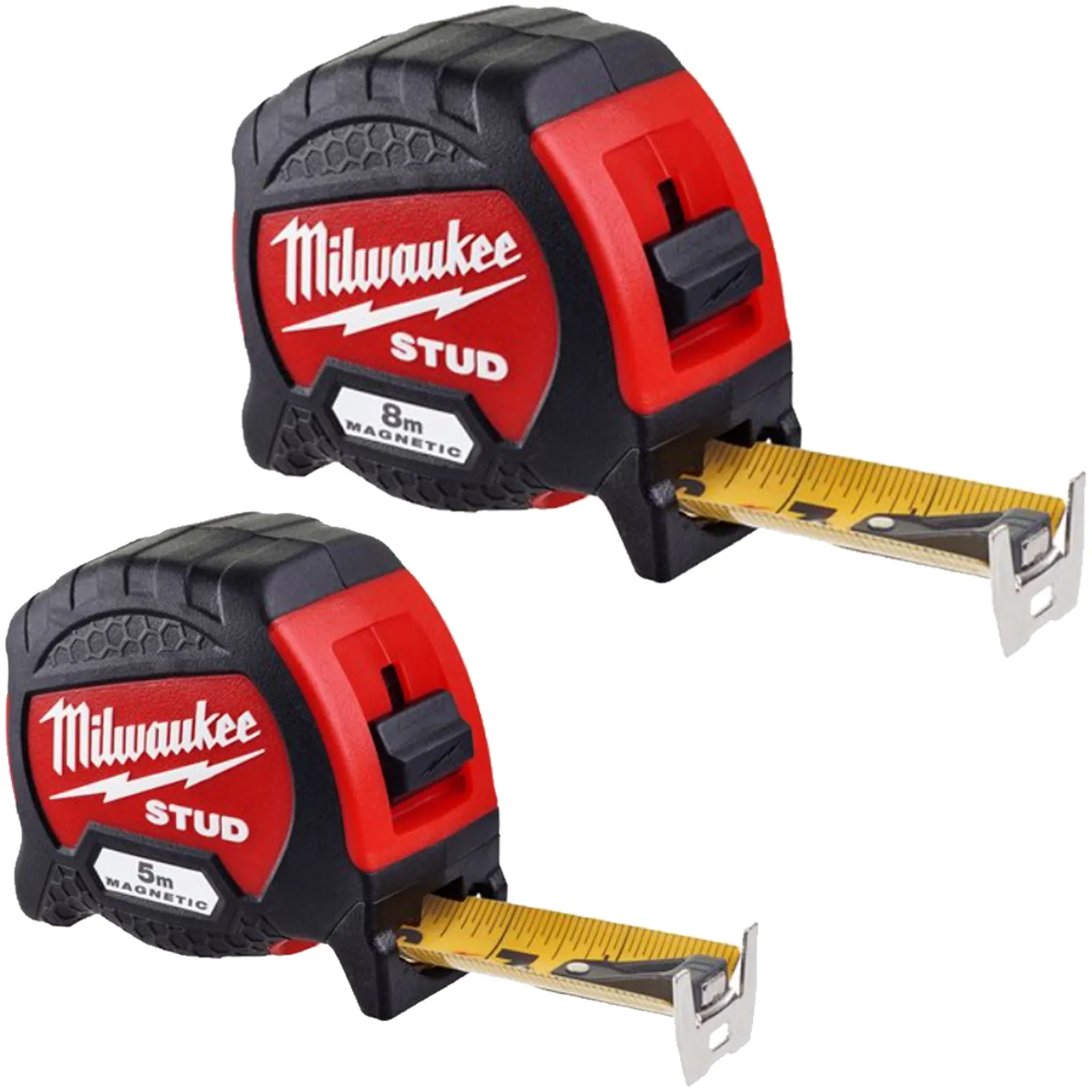 Flessometro Magnetico Scala Metrica MILWAUKEE Metro a Nastro da 5m e 8m Professionale Rinforzato serie STUD