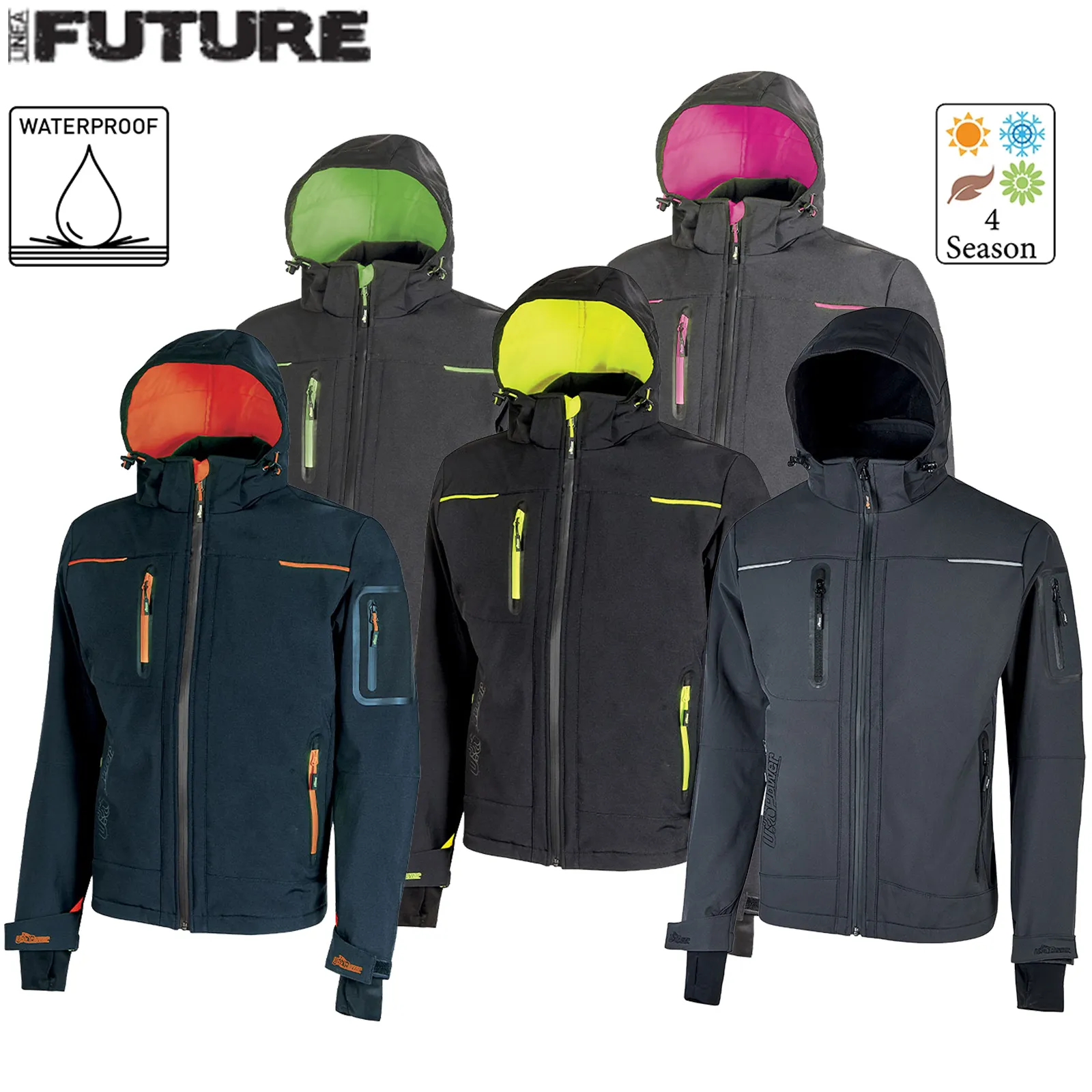 Giacca Giacchino con Cappuccio INVERNALE Impermeabile U-POWER Uomo Lavoro SPACE - immagine 2