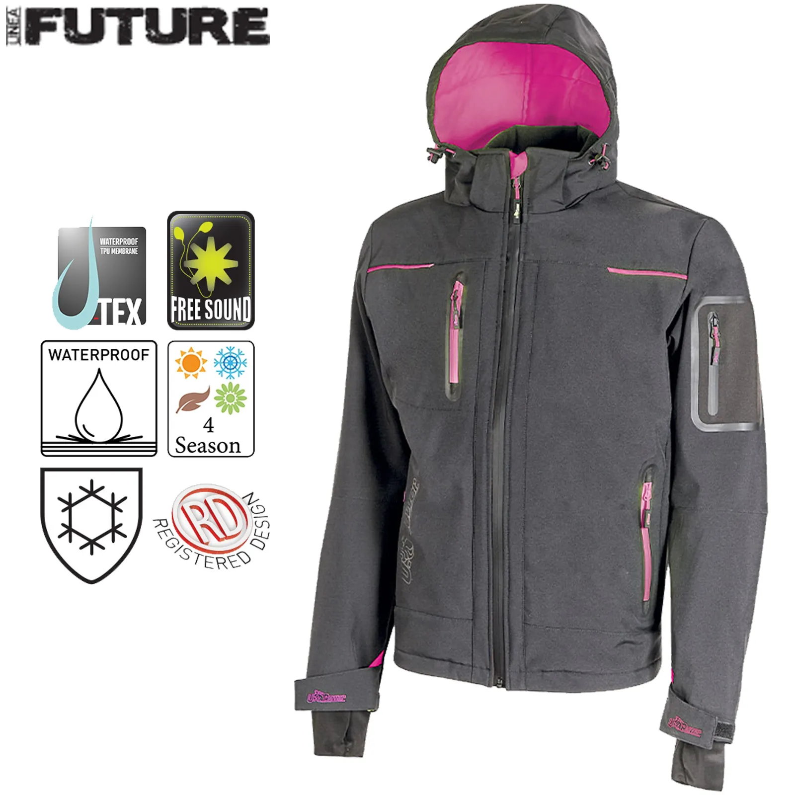 Giacca Giacchino con Cappuccio INVERNALE Impermeabile U-POWER Uomo Lavoro SPACE - immagine 6