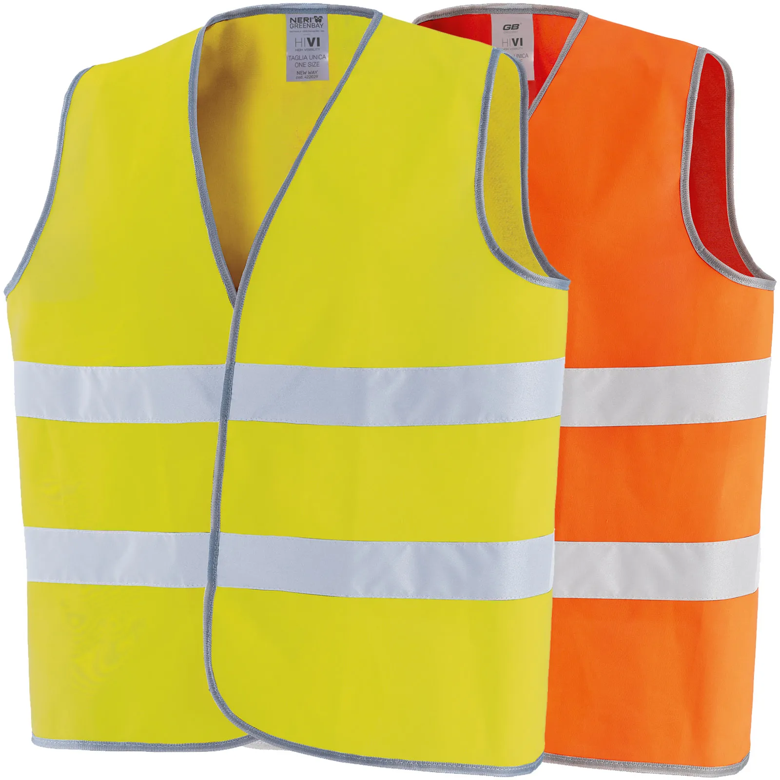 Gilet Smanicato Alta Visibilità NERI Bande Riflettenti DPI Cat. II Lavoro Auto Moto NEW WAY