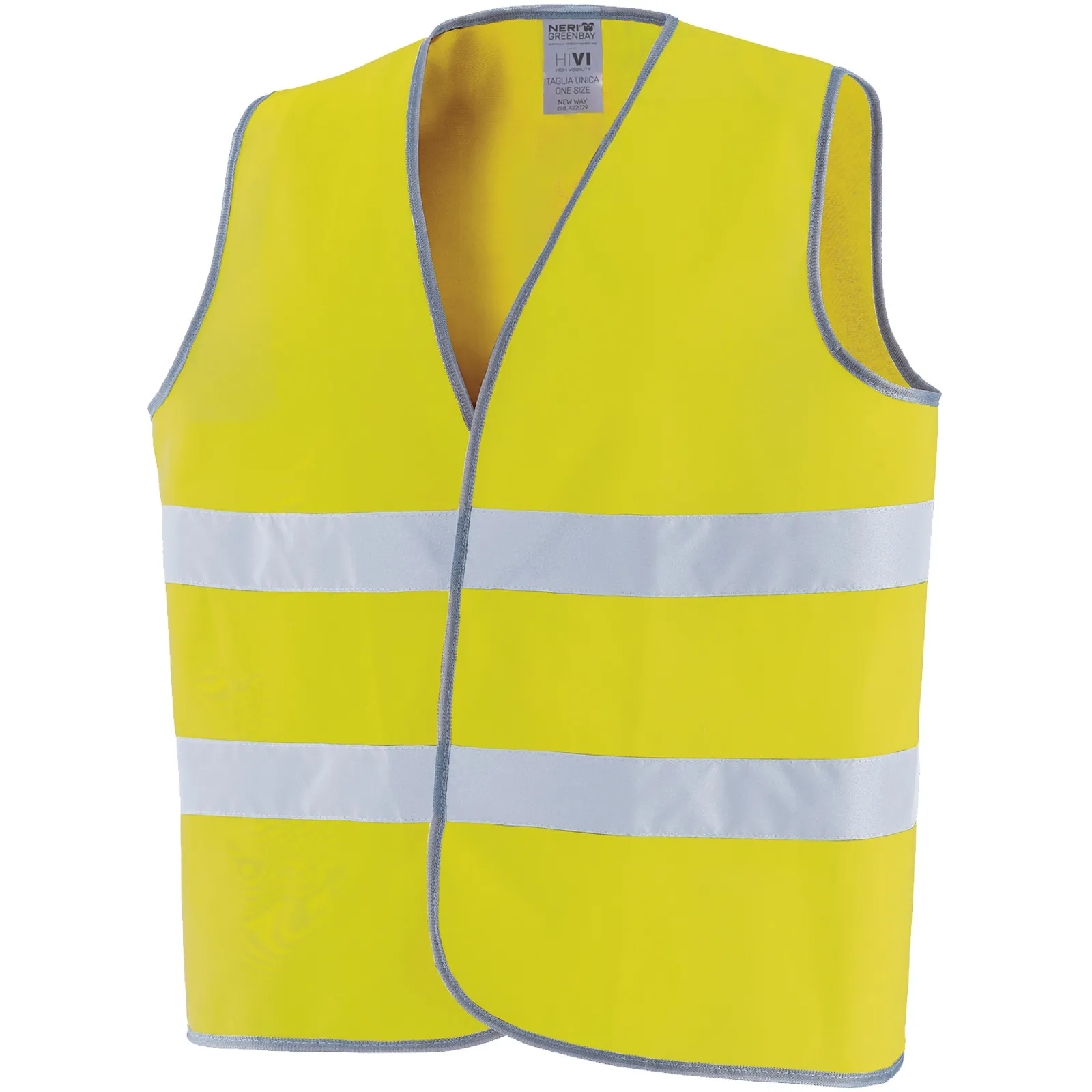 Gilet Smanicato Alta Visibilità NERI Bande Riflettenti DPI Cat. II Lavoro Auto Moto NEW WAY - immagine 2