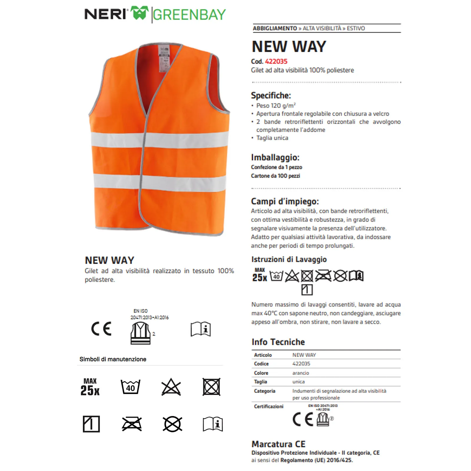 Gilet Smanicato Alta Visibilità NERI Bande Riflettenti DPI Cat. II Lavoro Auto Moto NEW WAY - immagine 5