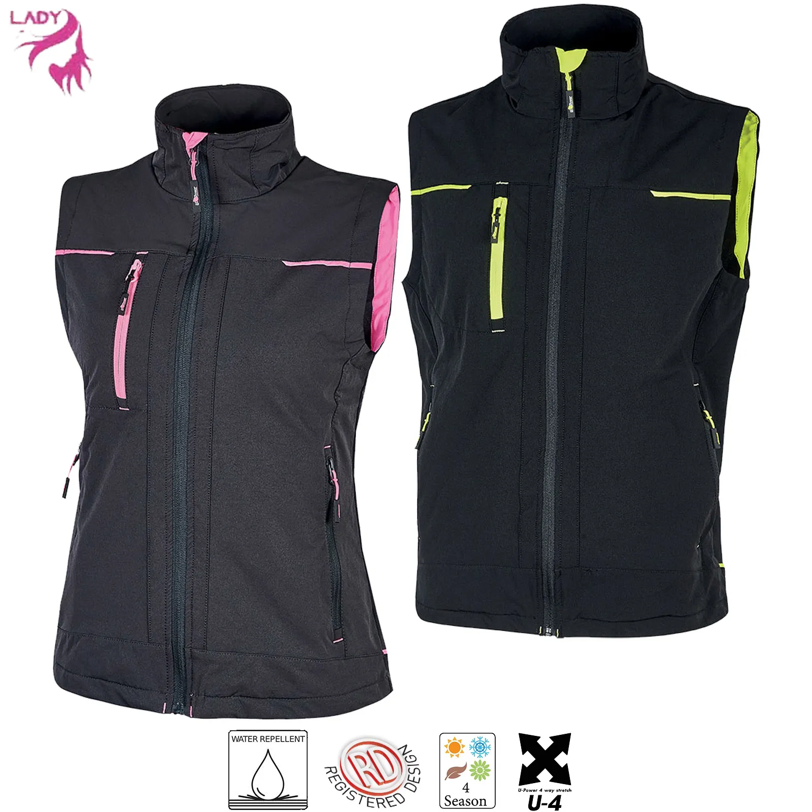 Gilet Smanicato ESTIVO Impermeabile Multitasche U-POWER Lavoro Uomo Donna SATURN - immagine 7