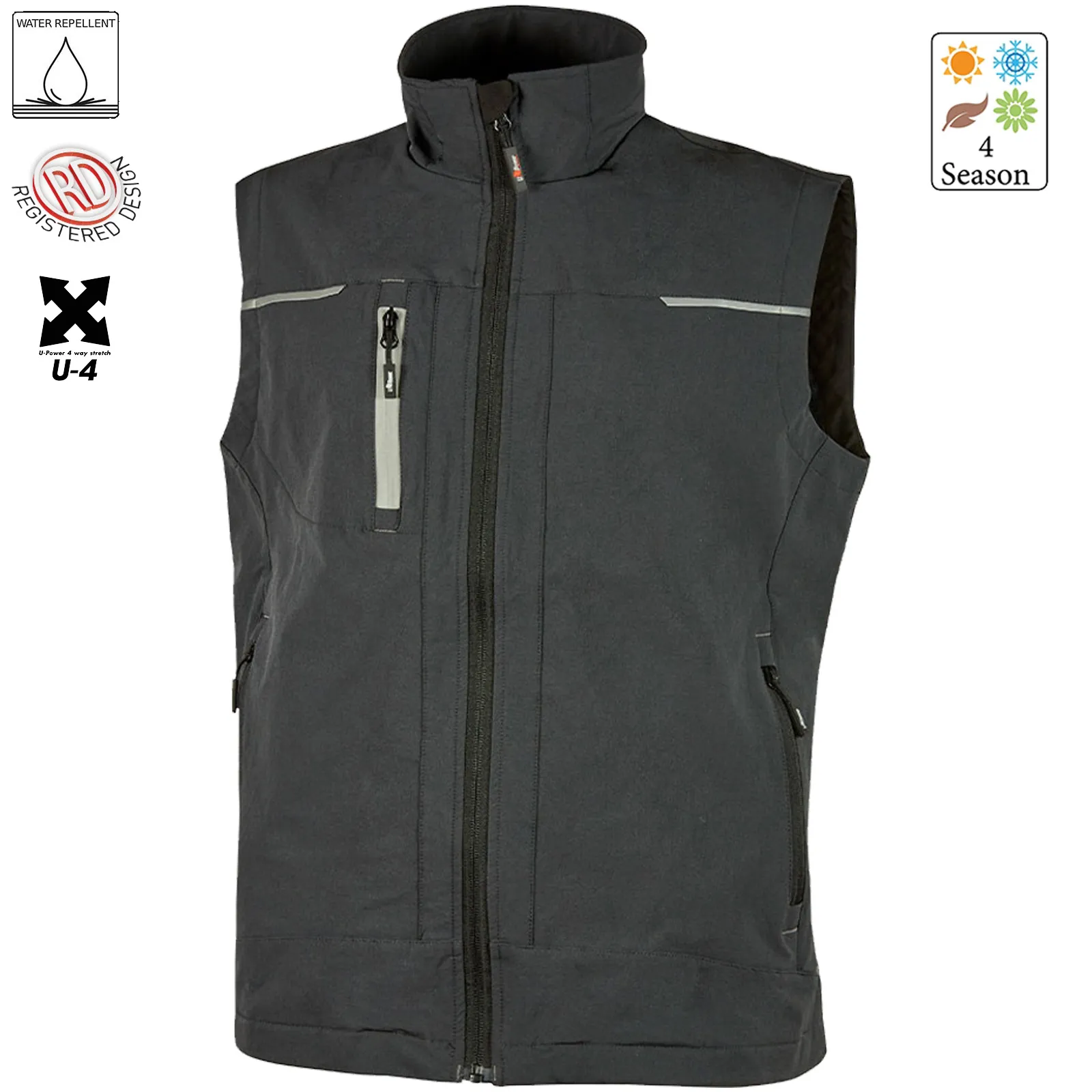 Gilet Smanicato ESTIVO Impermeabile Multitasche U-POWER Lavoro Uomo Donna SATURN - immagine 4