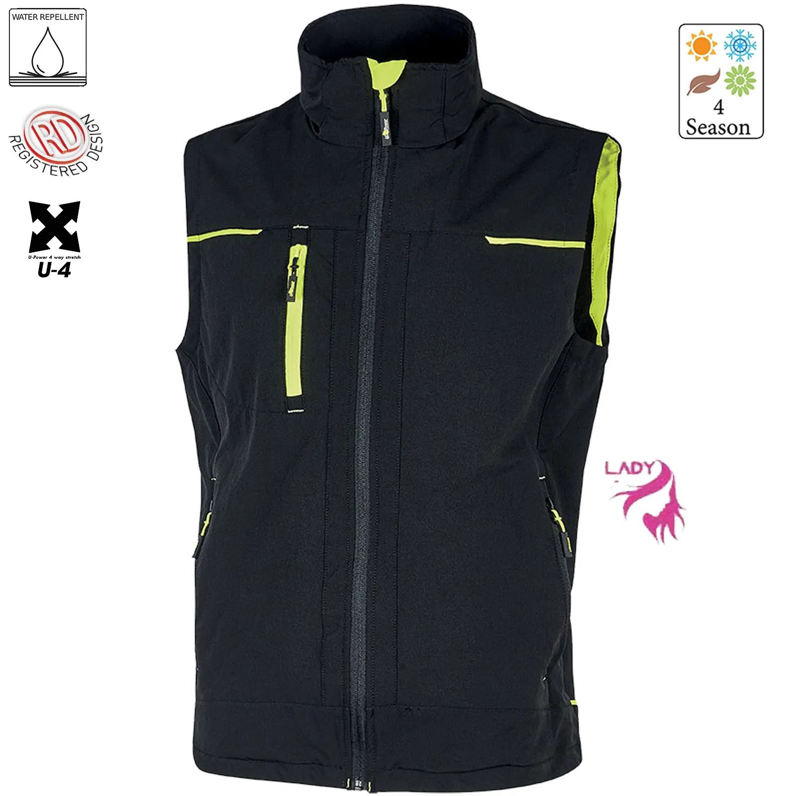 Gilet Smanicato ESTIVO Impermeabile Multitasche U-POWER Lavoro Uomo Donna SATURN - immagine 8
