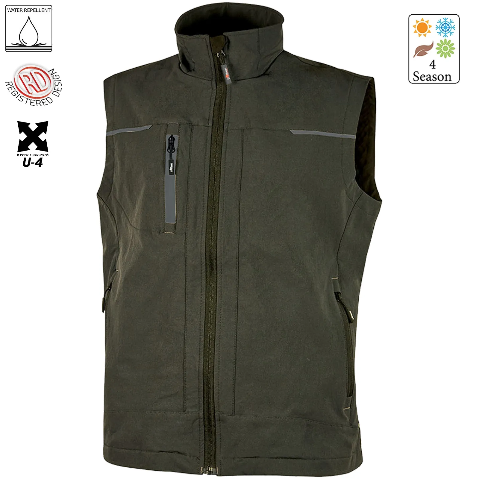 Gilet Smanicato ESTIVO Impermeabile Multitasche U-POWER Lavoro Uomo Donna SATURN - immagine 5
