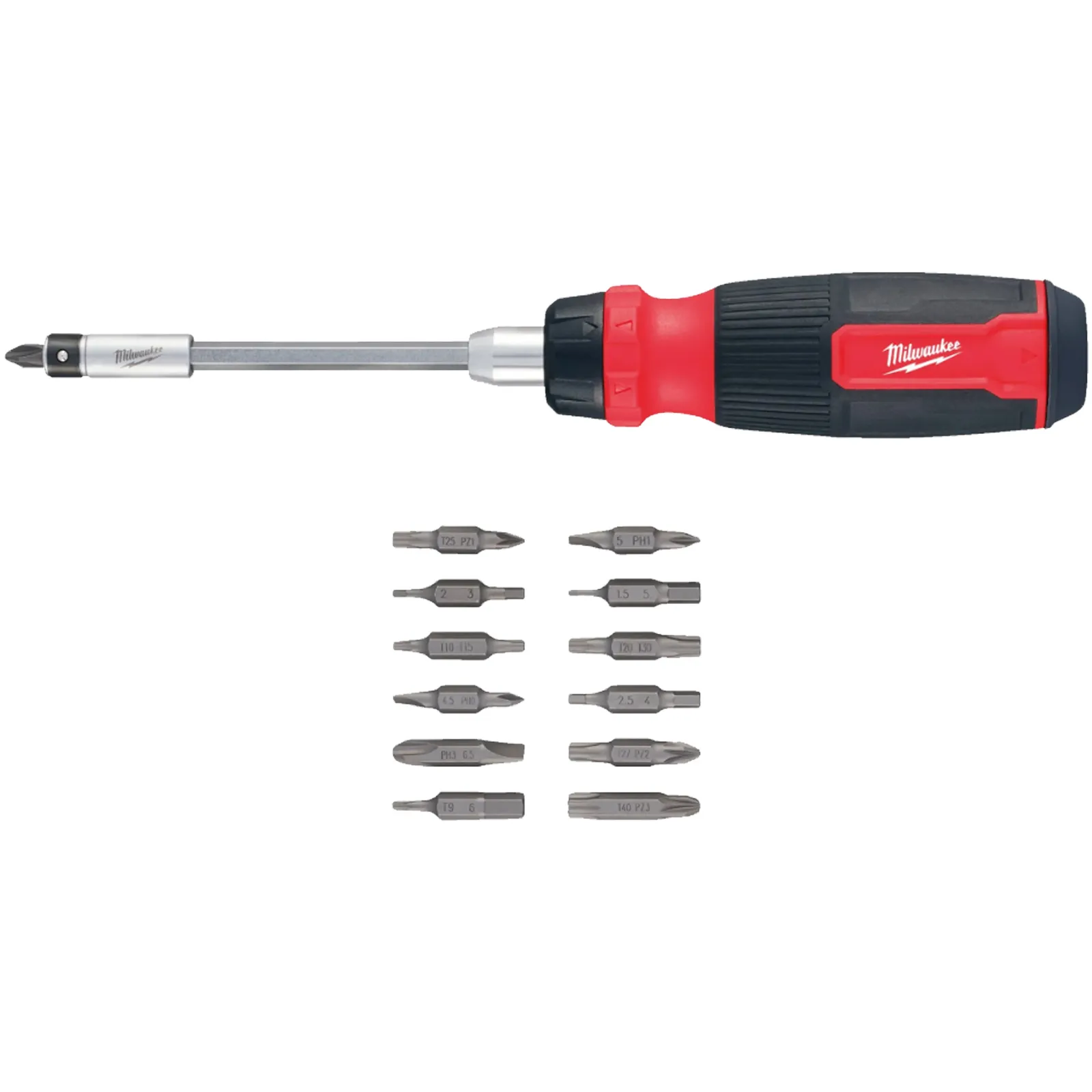 Giravite Multiuso 27 in 1 a Cricchetto MILWAUKEE Inserti per Avvitatura 1/4″ e Prolunga Bit Storage Multi-Bit Screwdriver articolo 4932480583 - immagine 4