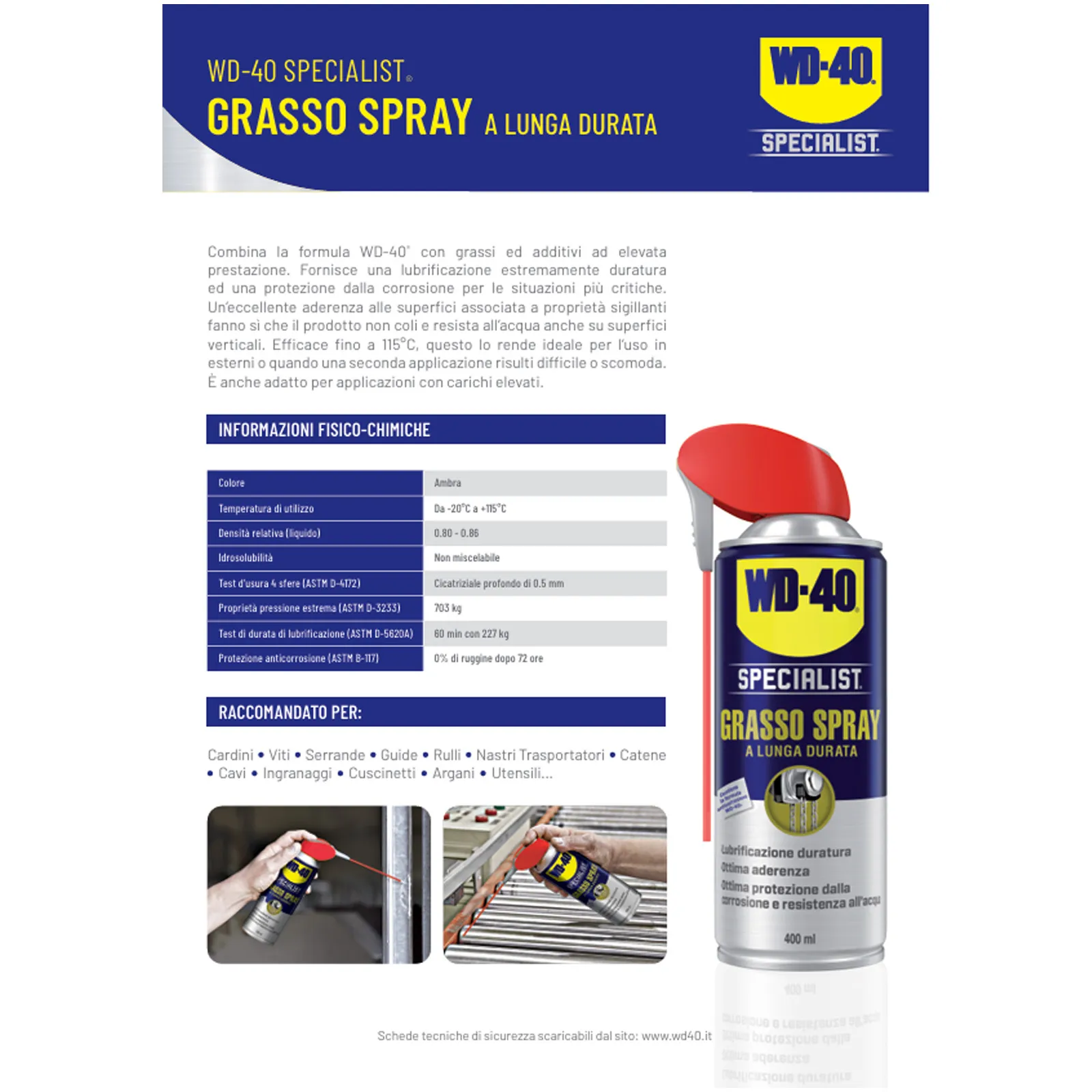 Grasso Spray in Bomboletta da 400ml WD-40 SPECIALIST Lubrificante Anticorrosivo a Lunga Durata Idroresistente GREASE SPRAY - immagine 2