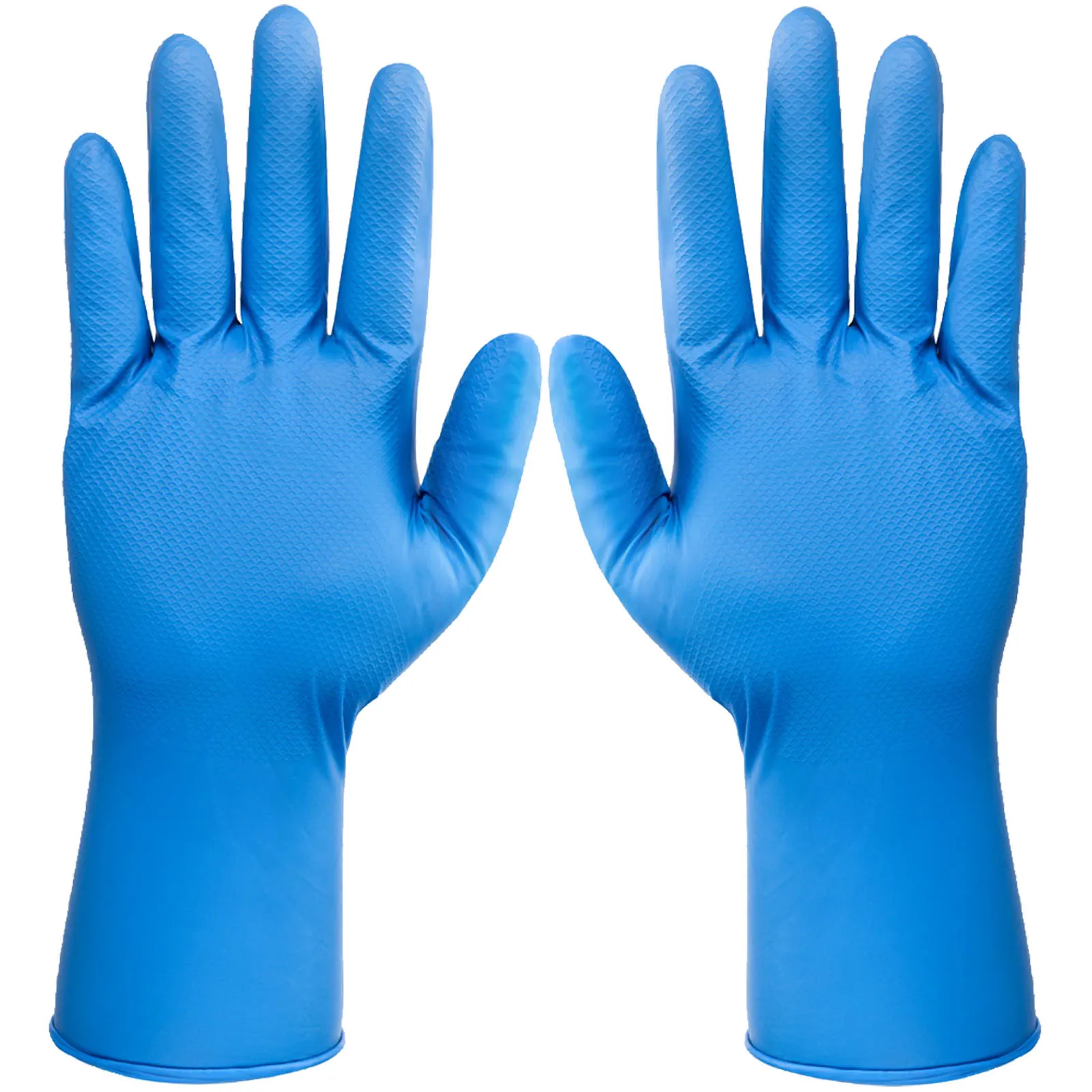 Guanti Monouso in Nitrile NERI Antiscivolo a Squama di Pesce Senza Polvere DPI Cat. III per Contatto Alimentare CLEAN MONKEY - immagine 2