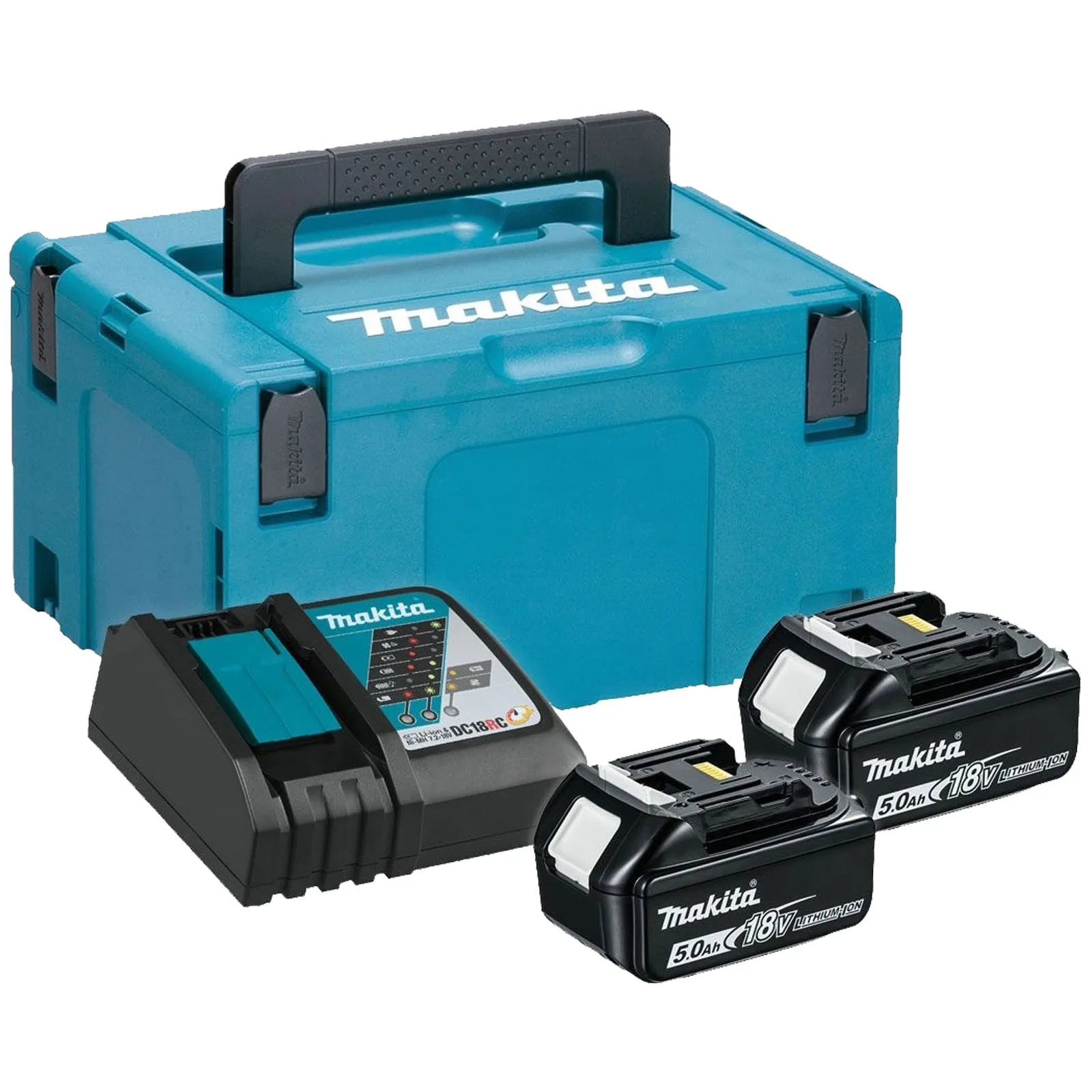 Energy Pack 18V MAKITA Power Kit con 2 Batterie da 5.0Ah Caricabatterie Rapido Valigetta MakPac 197624-2
