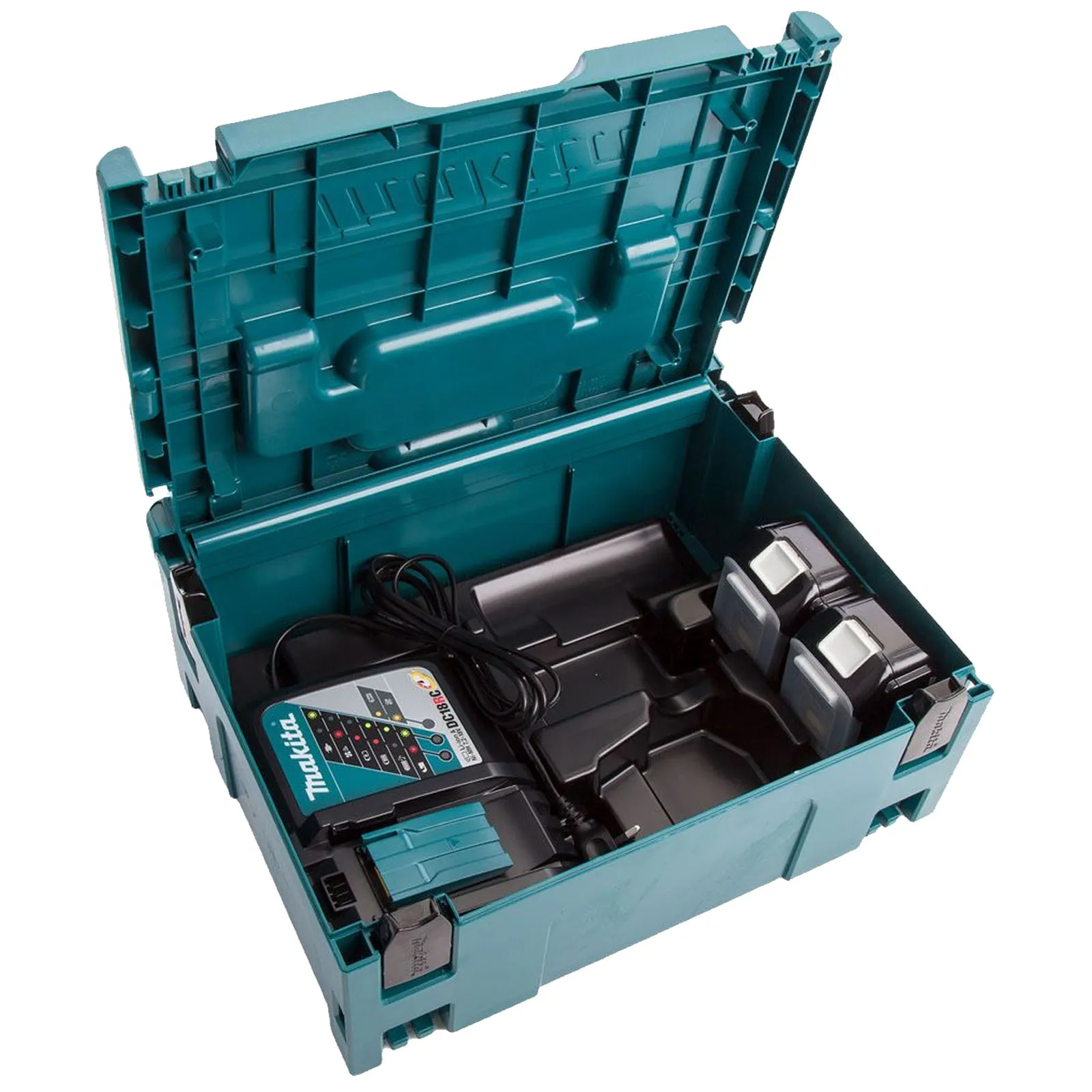 Energy Pack 18V MAKITA Power Kit con 2 Batterie da 5.0Ah Caricabatterie Rapido Valigetta MakPac 197624-2 - immagine 2