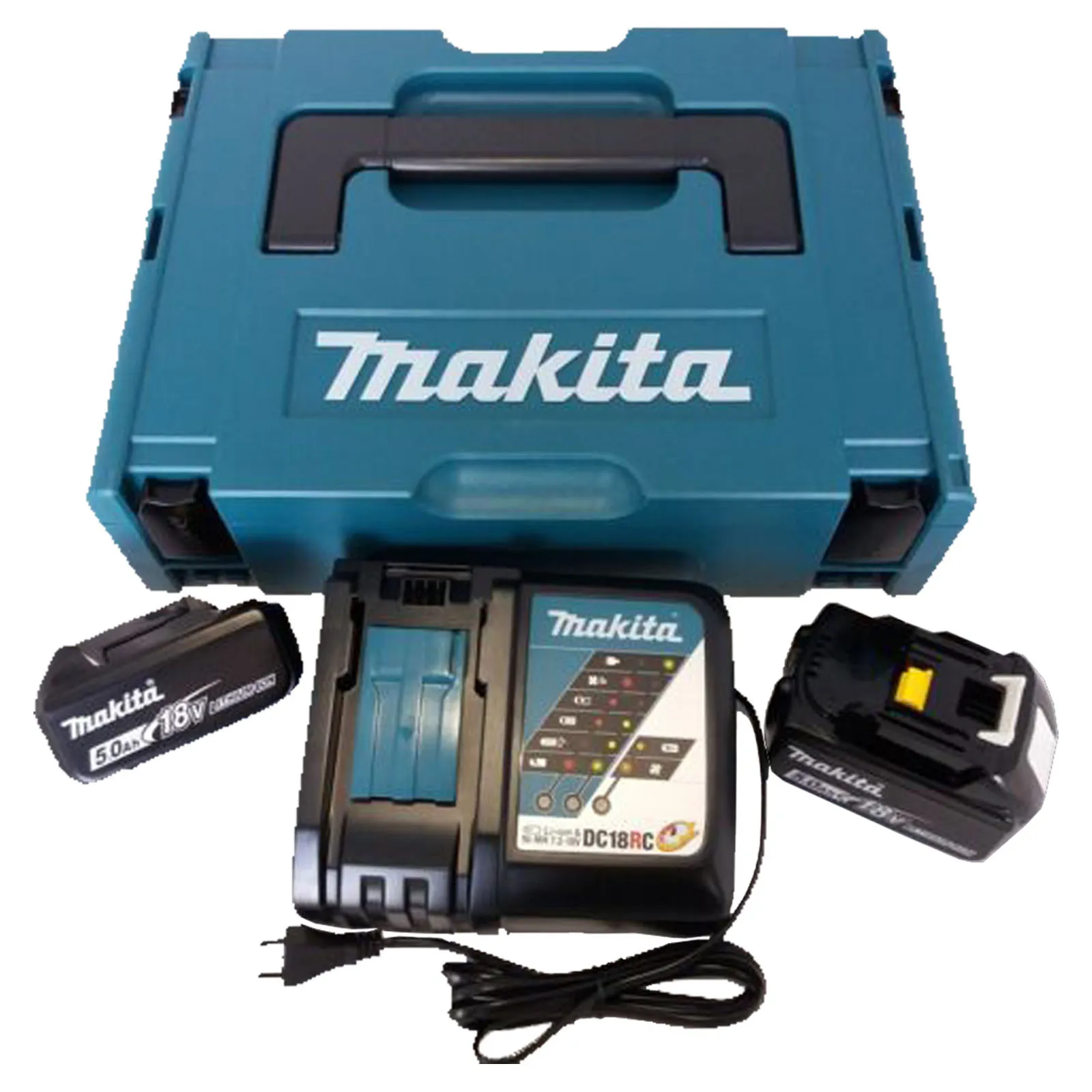 Energy Pack 18V MAKITA Power Kit con 2 Batterie da 5.0Ah Caricabatterie Rapido Valigetta MakPac 197624-2 - immagine 3