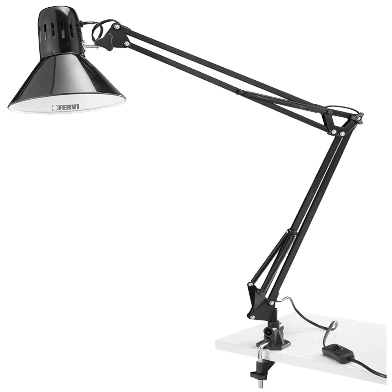 Lampada da Tavolo Scrivania Snodata FERVI con Braccio Girevole e Morsetto 0343