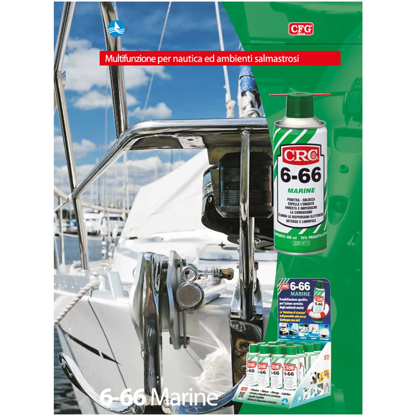 Lubrificante Protettivo Detergente CRC Anticorrosivo per Ambienti Marini e Salmastrosi 6-66 MARINE - immagine 2