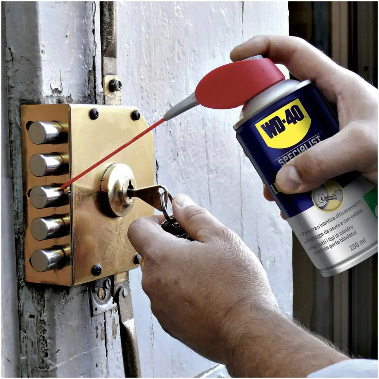 Lubrificante Serrature Bomboletta Spray 250ml WD-40 SPECIALIST Anticorrosivo LOCK LUBE - immagine 3